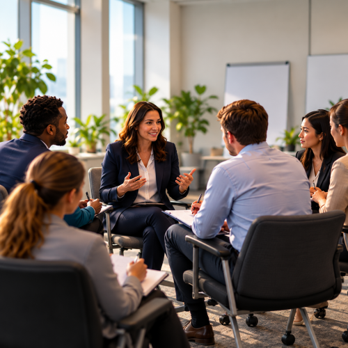 Collaborative Office Team Meeting